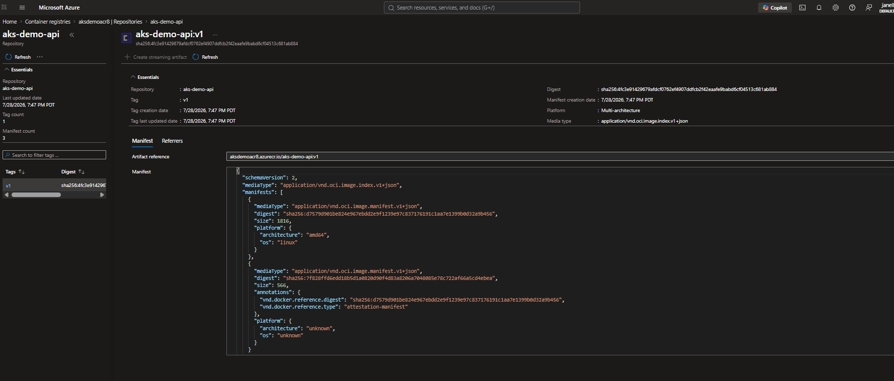ACR Manifest View