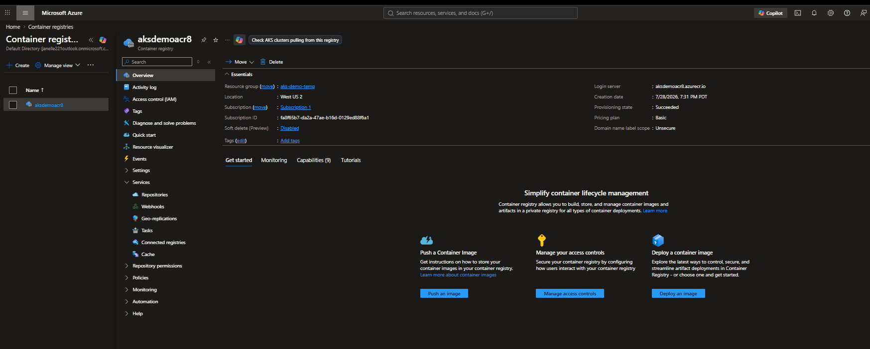 ACR Repositories View